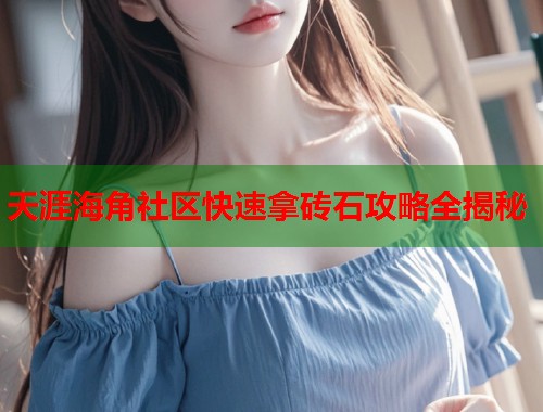 天涯海角社区快速拿砖石攻略全揭秘